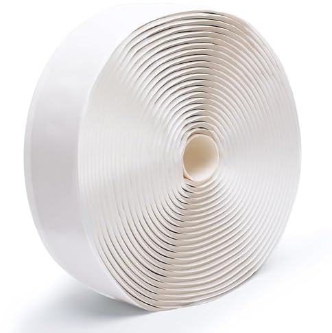 LLPT Cinta de Sellado de Butilo Blanco 5mm x 51mm x 10m Impermeable | Cinta de Sellado para Reparación a Prueba de Fugas de EPDM RV Ventana Vidrio Sellado de Barco Techo Tubería