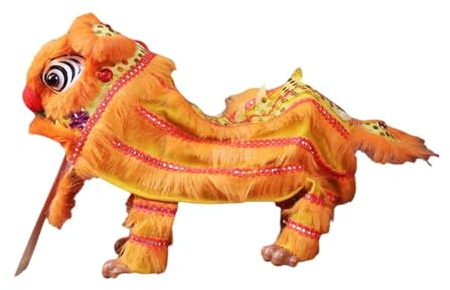 JWQFBC Chinesische Marionette, Dekoration Zum Chinesischen Neujahr, Tragbar, Souvenir, Löwentanzpuppe mit Schnüren, Festtagsfigur, Gelb
