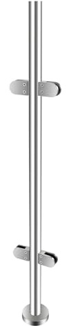 Poteau d'escalier en acier inoxydable de 110 cm avec support en verre, pinces en verre pour balustrade de balcon, grenier, balustrade de piscine, etc. Garde-corps intérieur (poteau central)