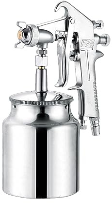 Pistola pulverizadora, PISTOLA DE PULVERIZACIÓN de 400ML, pulverizador de aerógrafo neumático profesional, herramienta atomizadora de pintura de aleación con tolva for pintar coches Para pintar casas(