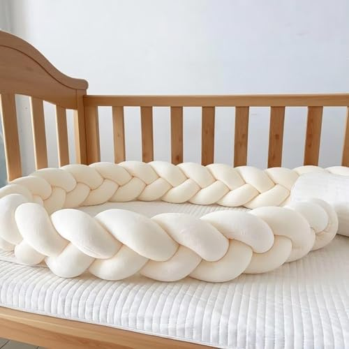 GYCF Trenza Almohada de Serpiente de Nudo, Almohada Trenzado, Alfombra Anticolisión para Cama, Protección Cama Trenza, Cojín Protección contra Caídas,A02,2 m