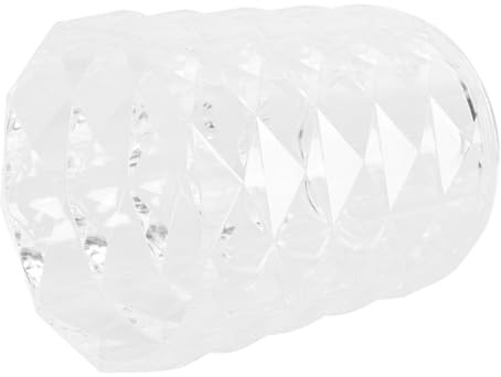 POPETPOP Organizador de Maquillaje con Tapa Giratoria Cubo de Almacenamiento para Brochas Lápices y Cosméticos Cristal con Diseño de para Escritorio y Tocador