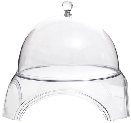 Amagogo Présentoir à Gâteau Cloche Alimentaire Transparente Plat à Gâteau sur Pied Plateau de Service pour La Présentation de Fruits et Pâtisseries A, 27.3 Cm X 28 Cm