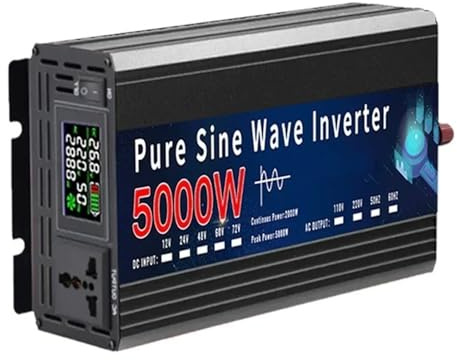 Onda Sinusoidale Convertitore Corrente Inverter Onda Sinusoidale Pura DC 24v A AC 220v 5000W 50HZ Convertitore Tensione Alimentazione Portatile Inverter Solare Per Auto(220V 60hz)