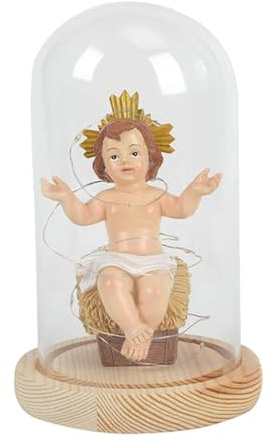 Mini Jesus Glowing Christian Nativity Figurines Table Piece Decoration | Luminous Resin Saint Jesus Figurine Light for Nativity Office Church Believers Christmas Christian Holiday Mini Decoration