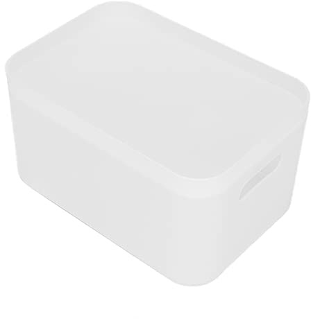 Qudinip Desktop Kosmetisk Förvaringslåda med Fack för Organiserade Skönhetstillbehör i Sovrum och Kontor, Hållbar Vit Plast (Stort vitt utrymme)