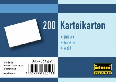 1000 (5x 200) Karteikarten DIN A8 / blanko/weiß