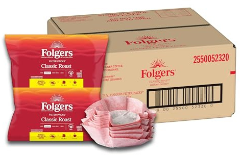 Folgers Classic Roast Medium Roast Ground Coffee, 40-1.05 Ounce Filter Packs