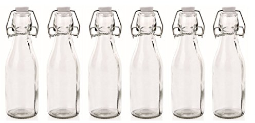 Glasflasche mit Bügelverschluss 250 ml 6er Set