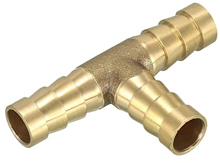 sourcing map mässing hylsa slangkoppling T 3-vägs kontakt luft vatten bränsle 10 mm 10mm, 1 Pack