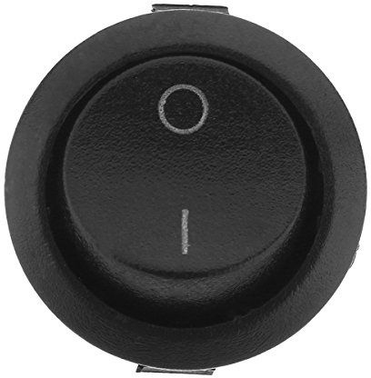 JenNiFer 2 Pin 3A/250Vac 6A/125Vac Spst Interrupteur À Bascule Rond Noir Blanc - Noir