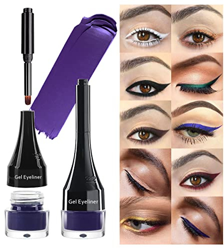 LSxia Gel-Eyeliner Set, 2-in-1, Tattoo-Eyeliner für die Augen, wasserfest, fleckenabweisend, Eyeliner und Eyeliner, Eyeliner-Werkzeug mit Pinsel