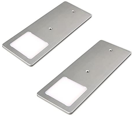 kalb | LED Unterbauleuchten silber 5W- sehr flache Küchenleuchte, Auswahl:2er Set neutralweiss