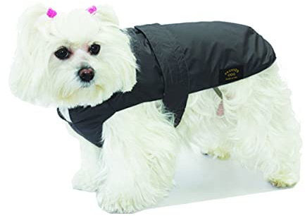 Fashion Dog Hundemantel mit Kunstpelz-Futter - Schwarz - 30 cm