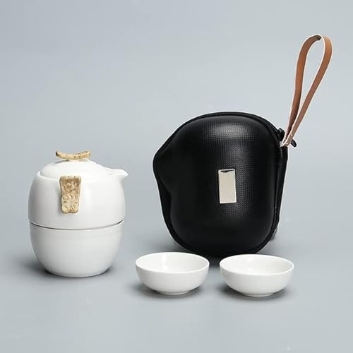 LUNYY Kung Fu Tea Set white porcelain Ceramic teapot matt beam pot Japanese household tea cup Portable Outdoor Travel Gaiwan