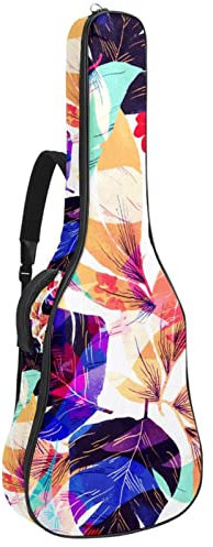 Akustikgitarrentasche Wasserdichter Gitarrenrucksack Dicke Weich Gepolstert Gelb Sonnenblume Blumenmuster Weiß Konzertgitarre Tasche, Farbe7, 42.9x16.9x4.7 in, Taschen-Organizer
