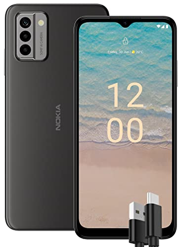 Nokia G22 Smartphone 4G 128GB, 4GB RAM, Tripla Camera 50 Mp, Display HD+ 90Hz da 6.52″, Android 12, Batteria da 5050 mAh, Dual Sim, Grigio, versione con cavo USB Type-C aggiuntivo