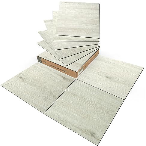 Art3d Piastrella autoadesiva per pavimenti in PVC, 30 x 30 cm, fai da te, in vinile, impermeabile, effetto legno, cucina, sala da pranzo, camera da letto, 30 pezzi, legno di rovere sbiancato, 2,7 m²