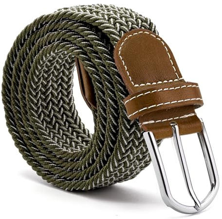 CINTURONTOP Cinturón trenzado extensible y elástico, Cinturón de tela elástica trenzada, Cinturón de tejido elástico, Cinturón ajustable trenzado, Ajuste flexible, Longitud 110 cm