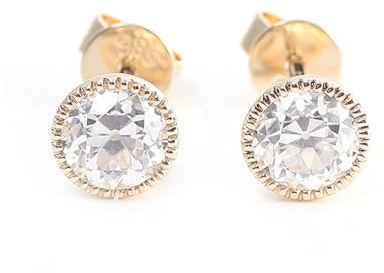 Epinki Gold Au375 9 Karat Ohrstecker, Klassiker Ohrringe Weihnachten mit Moissanit 0.3ct, 18K Gold Ohrringe Jugendstil Echter Schmuck