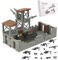 UINOFER Militär Szene Baustein Set, DIY Militärbasen Architektur Modell, WW2 Militärische Wachsames Haus Architektur, Kompatibles 75387 Zubehör (Army Base)