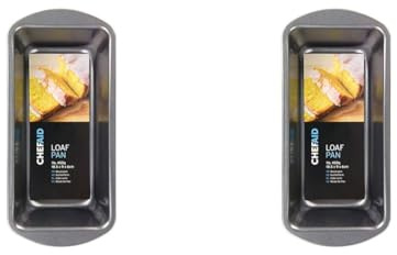 Chef Aid Non-Stick 450 g Rectangular Bread pan 18.5 x 9 x 6 cm Ideal for Bread, Loaves, Cakes and Pastries Dishwasher, Refrigerator and Freezer Safe (Pack of 2)