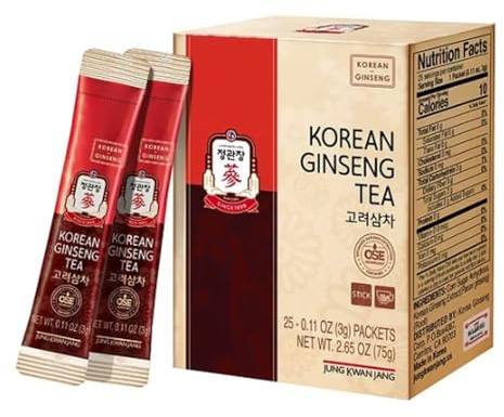 JungKwanJang | Korean Red Ginseng Tea Set (3g x 60 Packets) | Panax Ginseng Herbal Tea | Caffeine-Free | Daily Wellness | Daily Tea Routine | Vegan