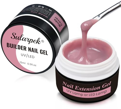 Sularpek 2 Pcs Builder Gel, 15 ml HEMA & TPO Free Builder Extension Nail Gel for Split Nail Repair, Reinforcement & Art Design