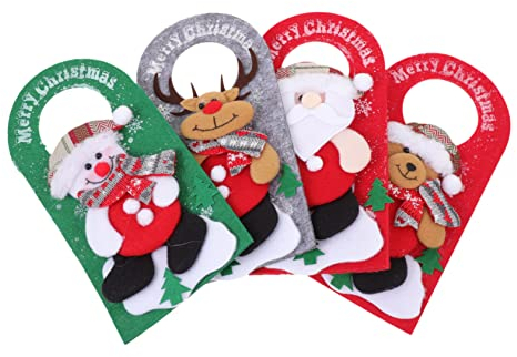 ABOOFAN 2sets Weihnachten Tür Griff Decor Weihnachten Hängen Tür Ornament Stilvolle Home Tür 4 Stücke * 2