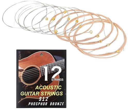 12 x Folk-Gitarrensaiten, Kupferdraht, klassische Saiten, Ersatz für 12-saitige Gitarrensaiten, perfekte Intonation