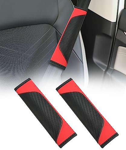 Flaconi Protector Cinturon Coche,Almohadilla Cinturon Coche,Funda Cinturon Coche,Protector Cinturon Coche Adulto,Almohadillas Cinturon Coche,Funda Cinturon Coche para Niños y Adultos(Rojo)