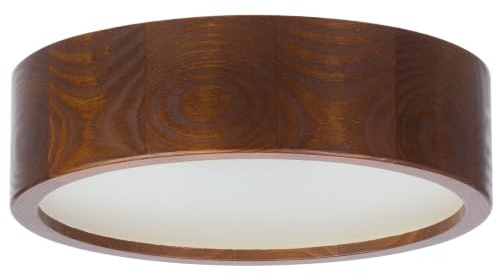 STOLARNIA PIKA Lampe Decke Holz - Rund Modern Holzlampe 1xE27 (27 cm) - Deckenleuchte Nussbaum - Natur Lampe für Schlafzimmer, Wohnzimmer, Flur, Küche - Stilvolles Design Kiefernholz - LEJA 30 cm