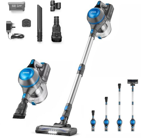 VYTRONIX 3-in-1 Cordless Vacuum Cleaner 22.2V | Powerful & Lightweight | 40 Minute Run Time | Rechargeable Lithium-Ion Battery | Great for Pet Hair Carpets & Hard Floors | Upright Handheld Stick