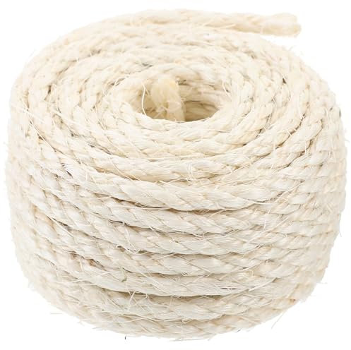 BESPORTBLE Natural Sisal Rope 6mm x 10m Wear-resistant Hemp Rope for Cat Scratching Post Replacement Household Multi-function