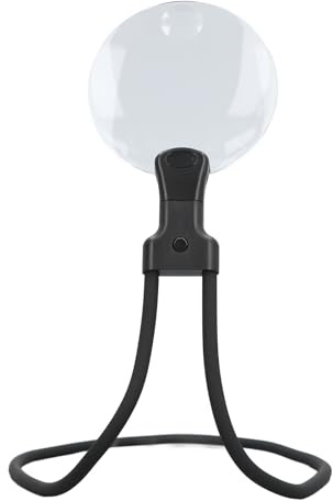 Lente D'ingrandimento Lettura a Collo di Cigno 3X 10X con Tubo Flessibile, Design a Scatto, Campo Visivo più Ampio e 3 modalità, Ideale per Riparazioni, Cucito, Artigianato