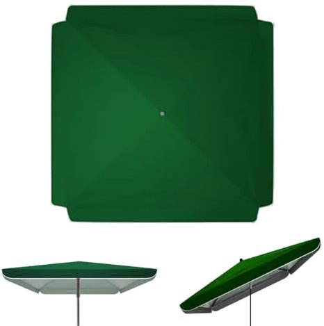 IMUNKT 250x250cm Toile De Rechange pour Parasol Carré, Housse De Rechange pour Parasol De Jardin/marché/extérieur, 300x300cm 200x200cm Auvent De Remplacement UV30+(Green,300x300cm/9.8x9.8ft)