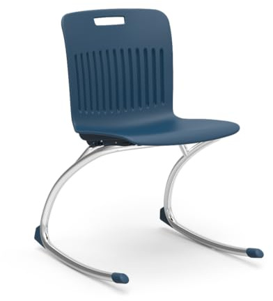 Virco ANROCK16 School Rocking Chair, Analogy Rocker Series 16 Seat Height for Students 3rd - 4th Grade, Appropriate for Libraries, Break Rooms and Reading Nooks - Navy (2 Chairs)