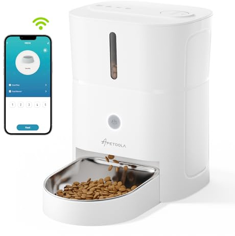 Automatic Cat Feeder, 5G & 2.4G Wi-Fi Cat Food Dispenser with APP Control, 3L Timed Pet Feeder for Pet Dry Food, 1-10 Meals Per Day (FDG10-2.4G+5G)