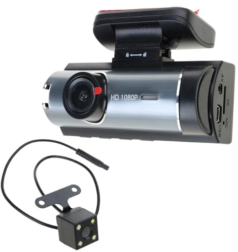 Videocamera per auto, copertura completa, con 2 obiettivi, 1080p, video notturno 300 W, schermo da 3,1 pollici, cruscotto anteriore e posteriore