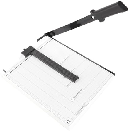 Manueller Papierschneider, Papierschneidemaschine aus Stahl, PräZise Skala, gebogener Griff, mit Einem Stabilen Sicherheitsverschluss,Schneidemaschine Papier zum Schneiden Von A4-Fotos ect