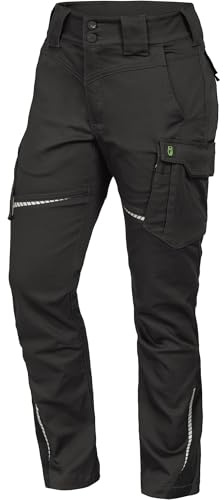 Leibwächter Damen Arbeitshose Flex-Line Anthrazit, Gr. 44, Robuste Workwear mit Stretch, Sicherheitshose für Frauen, strapazierfähige Berufsbekleidung, Bundhose ohne Knietaschen