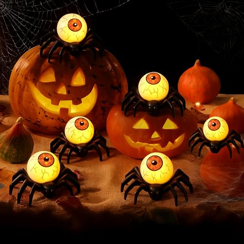 kiimiipa 6pcs Halloween Kerzenlicht,Led Halloween Dekoration Kerzen Licht,Teelichter Kerzen Licht FüR Und Party Tischdeko,FüR Party Innen AußEn Home Deko (Style 3)