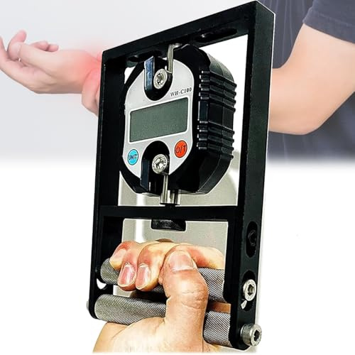 Dinamometro manuale con tester per la forza della presa, regolabile, per polso, avambraccio e allenamento muscolare delle dita, per sport, scuola e uso domestico