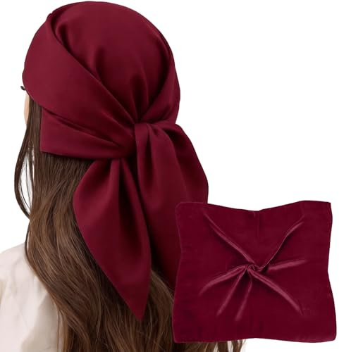 MEANBEAUTY kopftücher für damen Quadratische Schals Satin halstuch 70cm