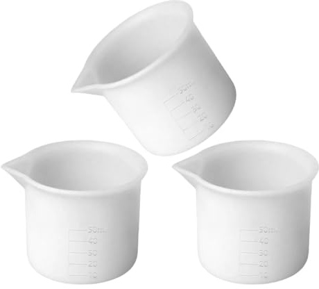 GOOHOCHY 3piezas Tazas Medidoras de Silicona con Escala Precisa para Bricolaje Resina y Repostería Vasos Medidores Antiadherentes para Manualidades y Laboratorio