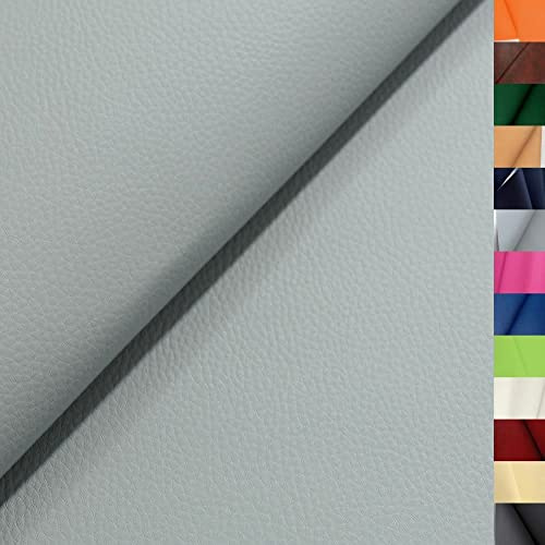 TOLKO lädermitat med oxläder optik | mjuk premium metervara | för stol bank fåtöljer soffa sätesskydd 140 cm bred | konstläder överdrag stoppningsöverdrag möbeltyg (grå)