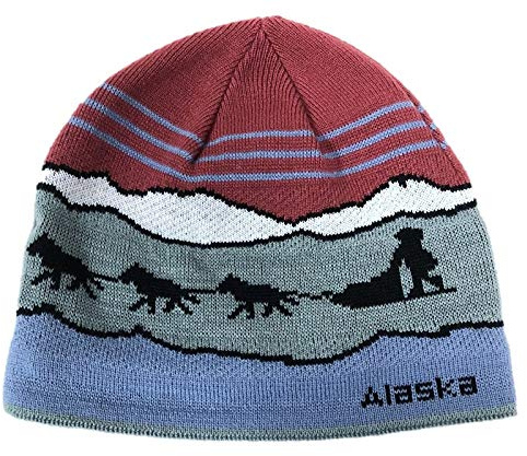 Alaska Beanie Hat Skull Sled Dog Team Knit Stocking Hat