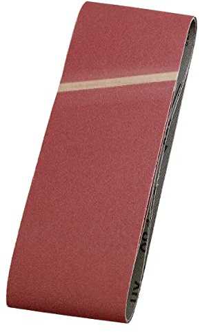 kwb Schleifbänder 105x620 mm aus Edelkorund mit den Körnungen 100, Spezialverleimung und flexibles Baumwollgewebe für den groben Schliff von Holz und Metall