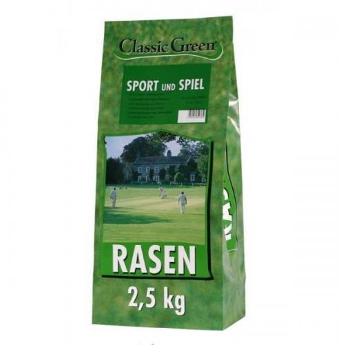4 x Classic Green Sport-&Spielrasen Papierbeutel 2,5 kg, Nachsaat, Rasensaat
