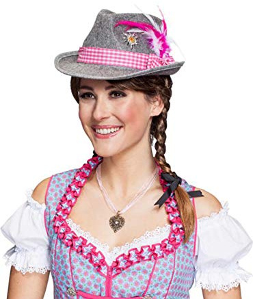 Bayernhut Moni Trachtenhut Oktoberfest Dirndl Hut Wiesn (Pink)